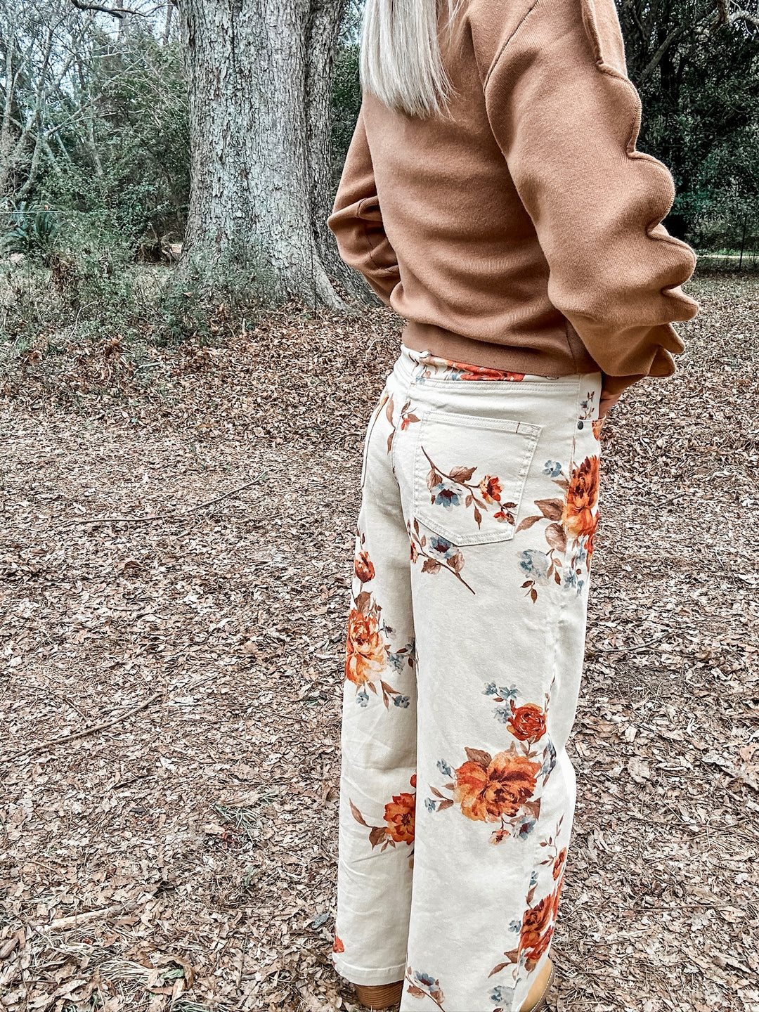 Faded Florals Denim - Cream