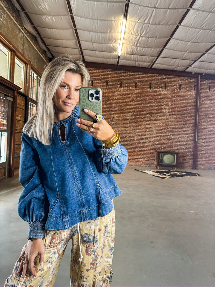 Modern Flare Denim Top