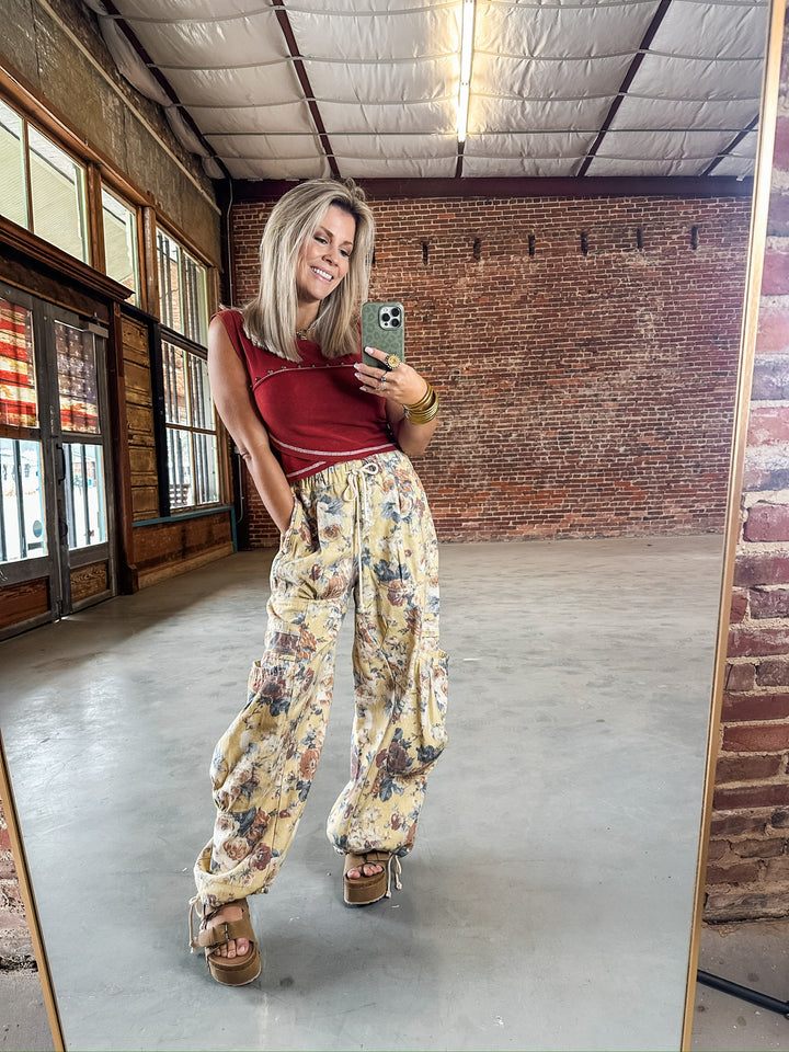 Memory Lane Floral Denim Bottoms