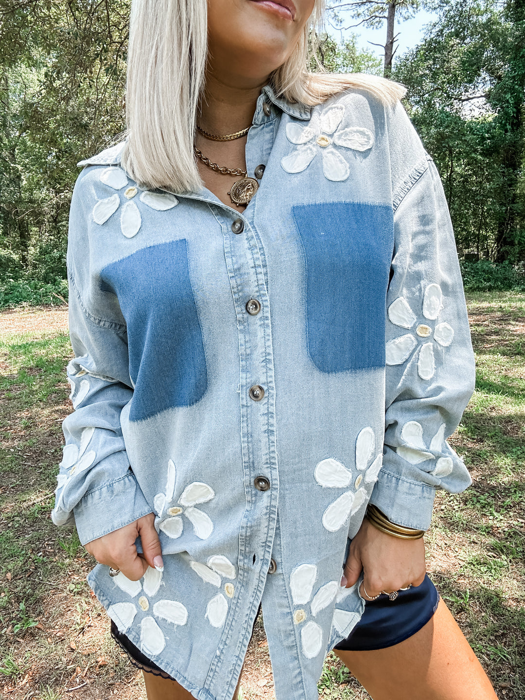 Wildflower Wash Denim Button Up