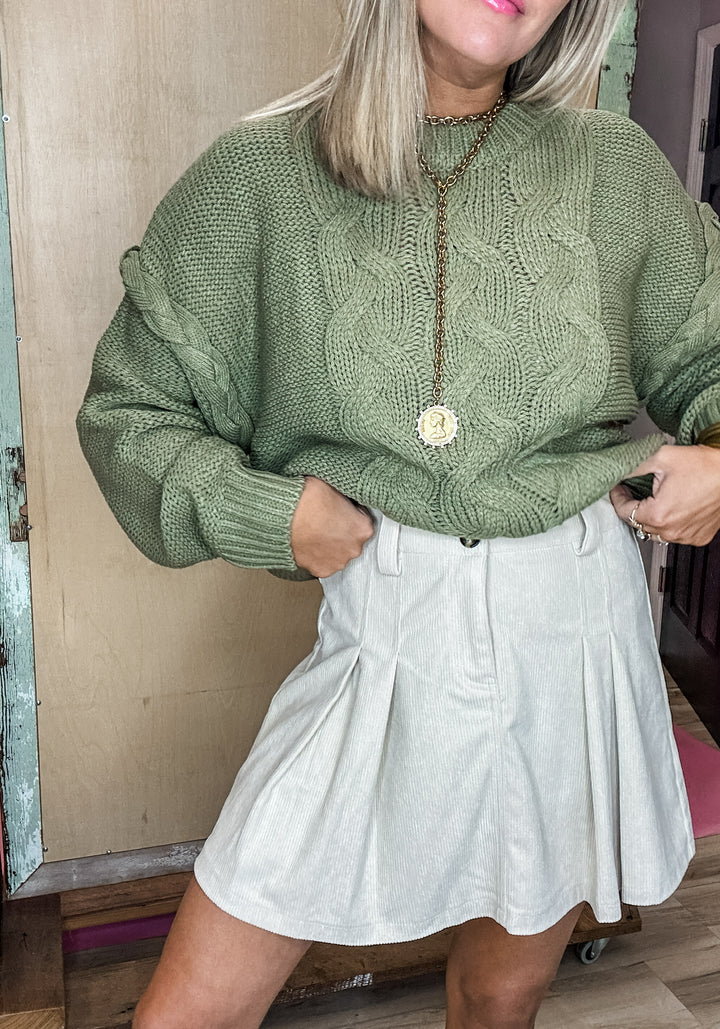 Talk Flirty To Me Skirt - Beige DOORBUSTER