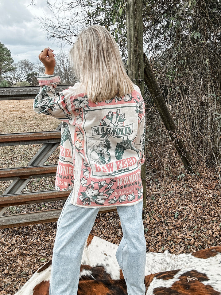 Vintage Horse Button Up