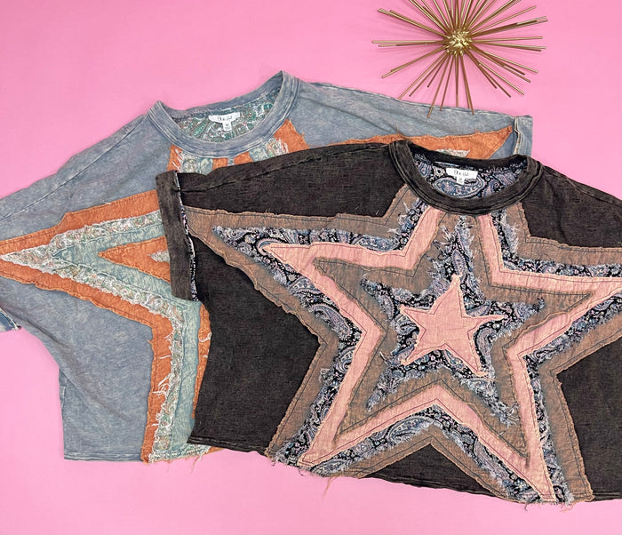 Shine For You Star Patch Top