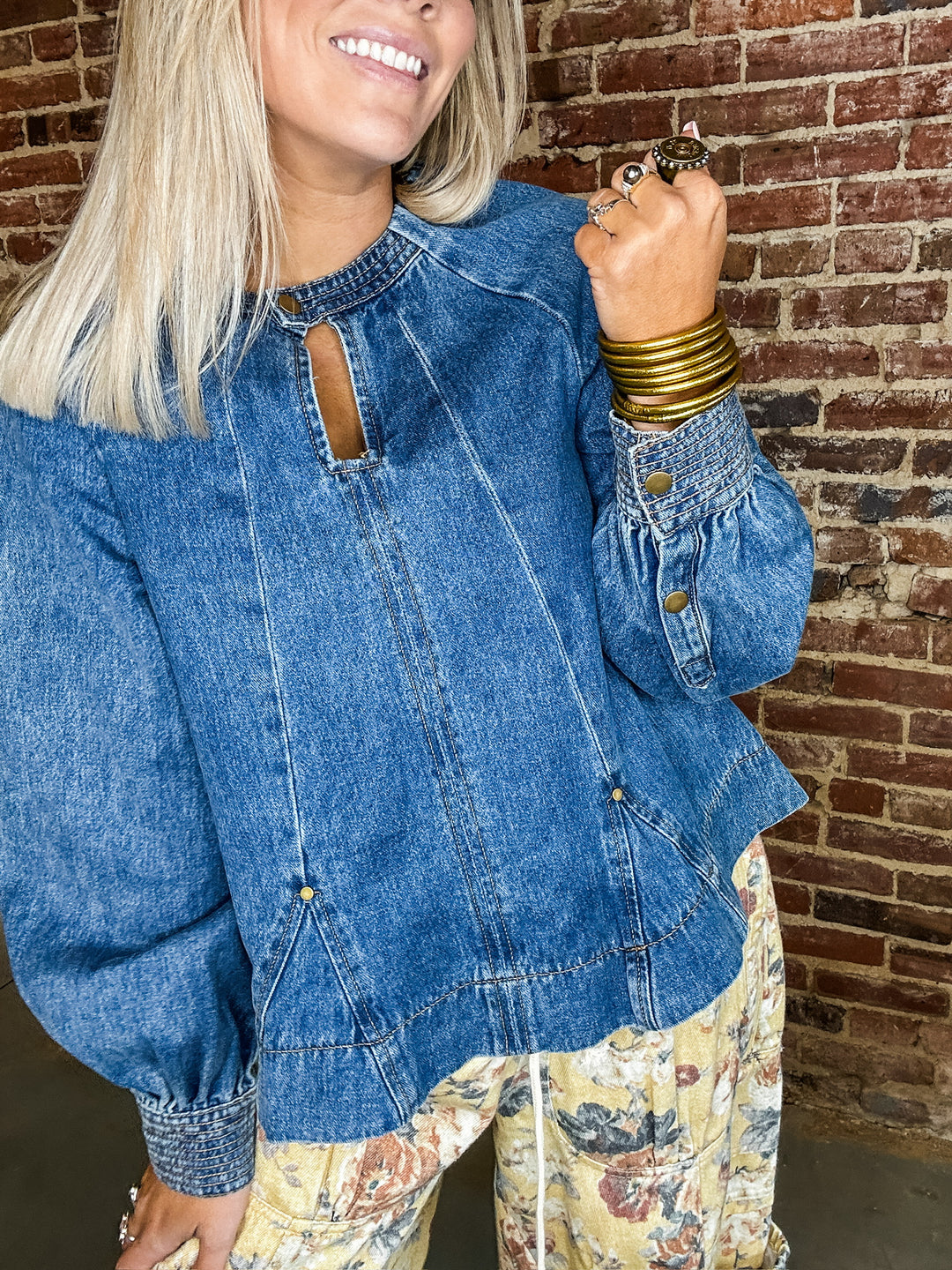 Modern Flare Denim Top