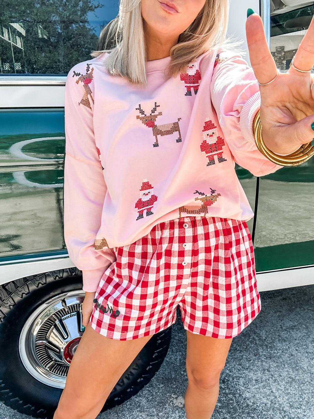 Merry Morning Gingham Shorts