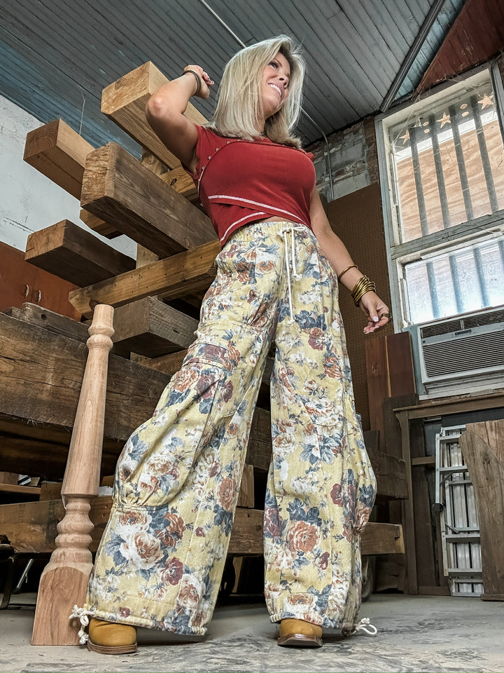 Memory Lane Floral Denim Bottoms