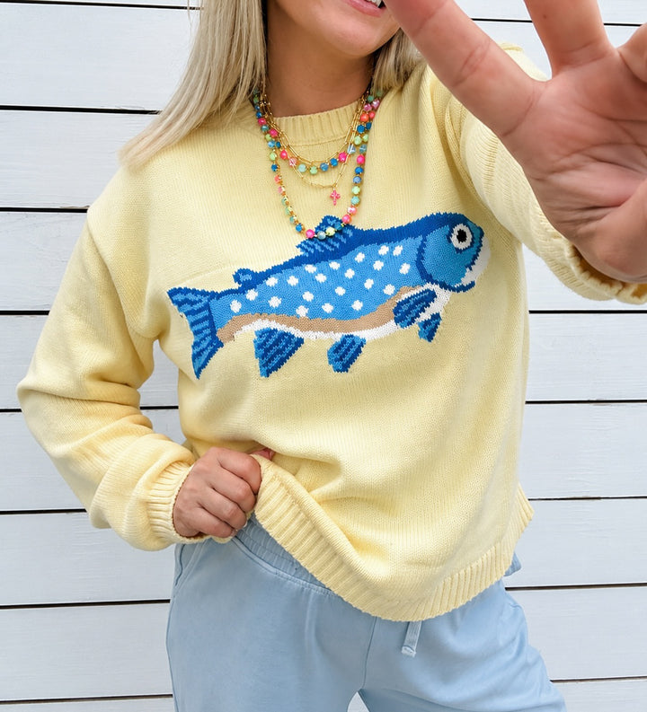 Catch of the Day Sweater - Butter Yellow