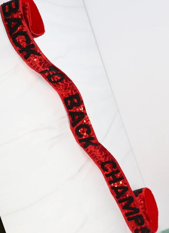 Back To Back Champs Red Sequin Strap