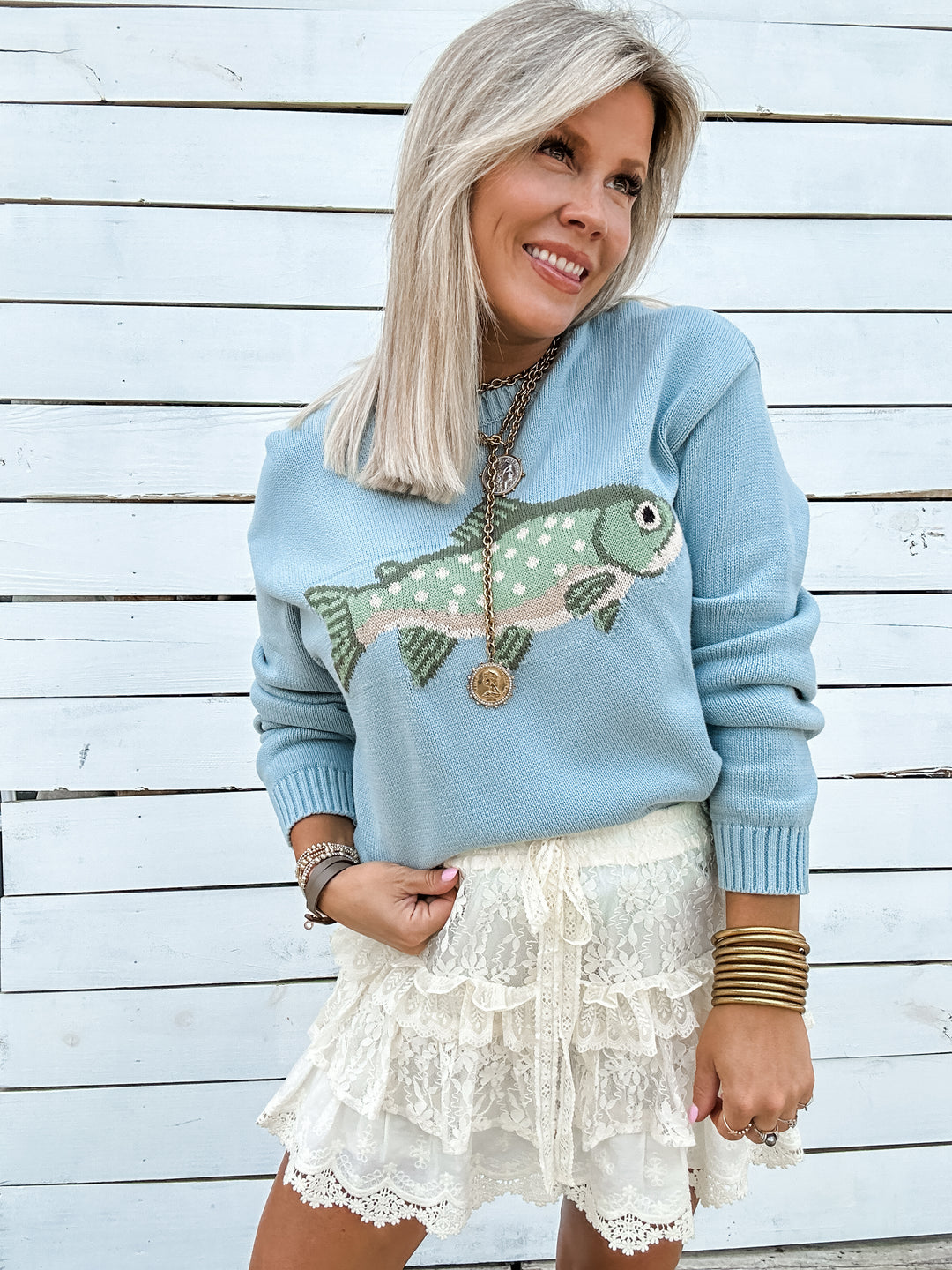 Catch of the Day Sweater - Blue