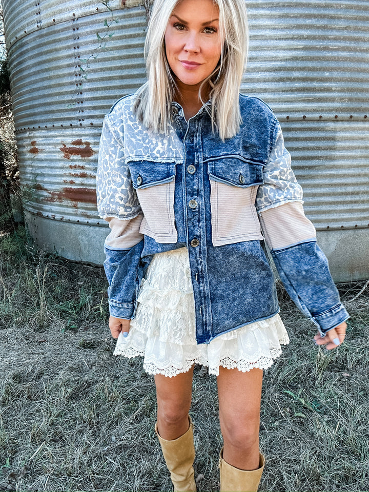 Roam Free Denim Mix Shacket