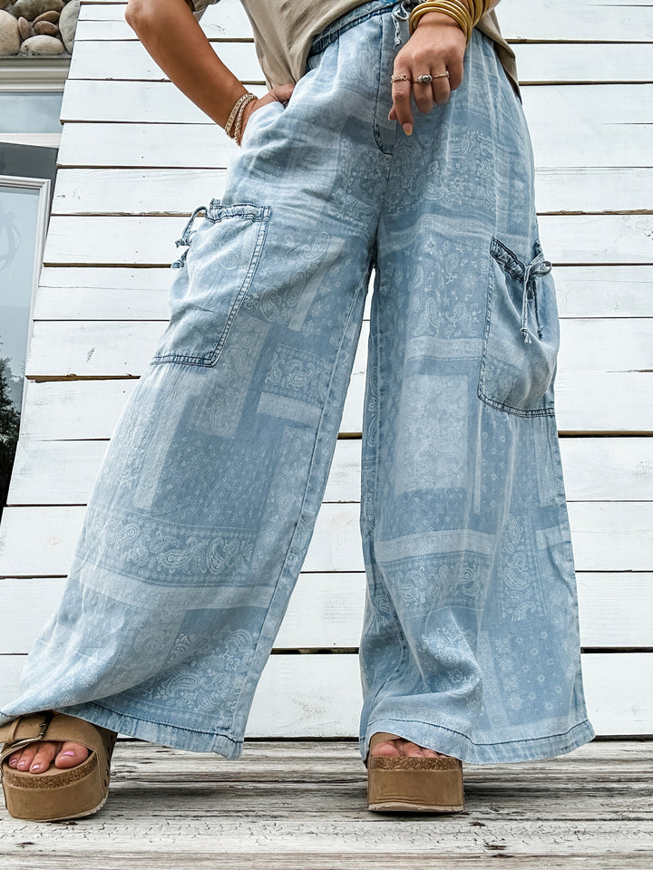 Denim Skies Wide Leg Pants