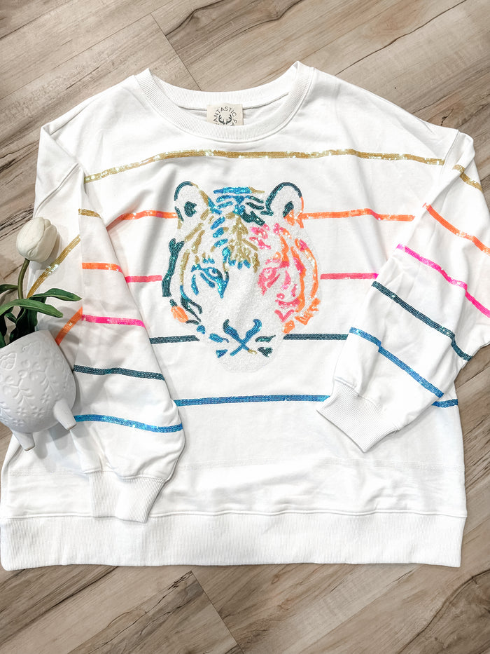 Hear Me Roar Sequin Tiger Sweatshirt