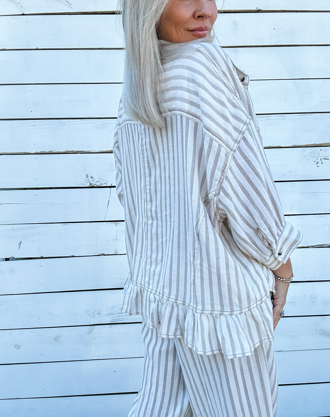 Calm Current Stripe Set - Taupe