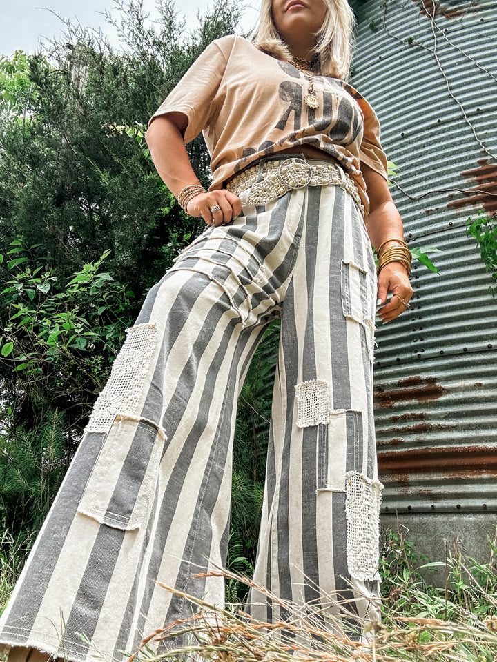 Elevated Edge Charcoal Stripe Bottoms