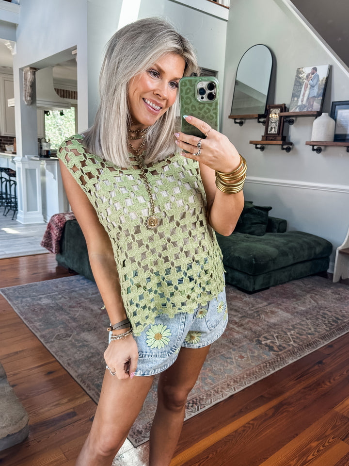 Summer Stitch Embroidered Shorts