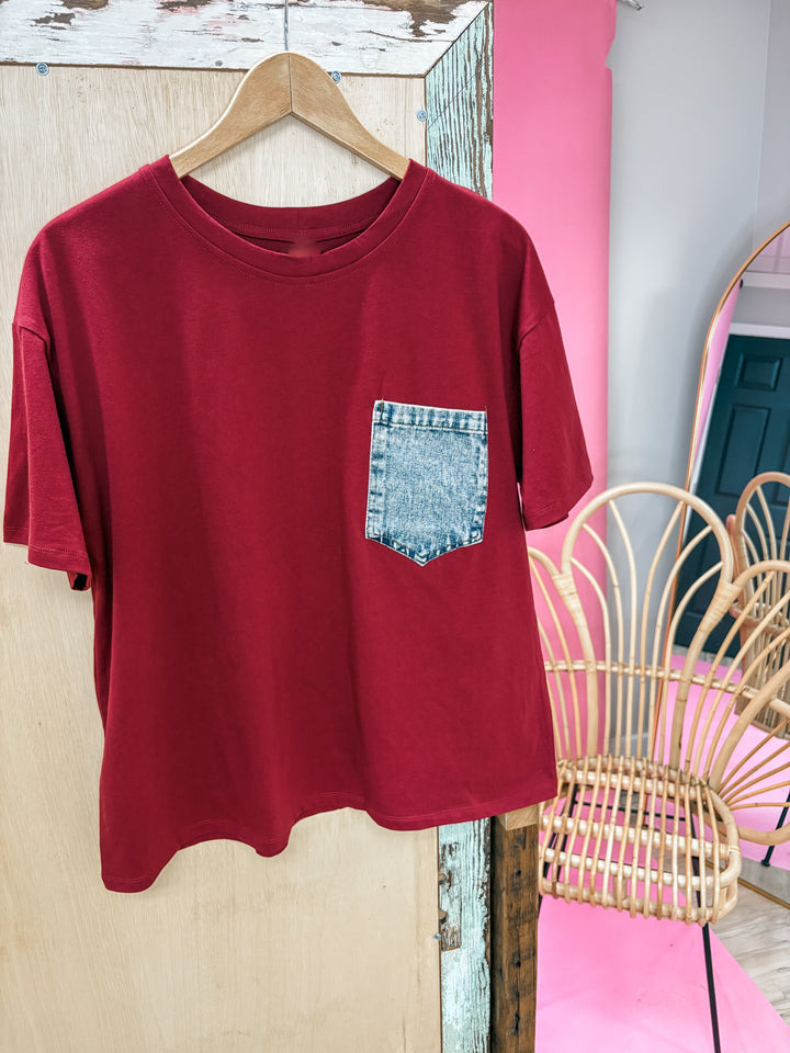 Surprise Me Top - Burgundy