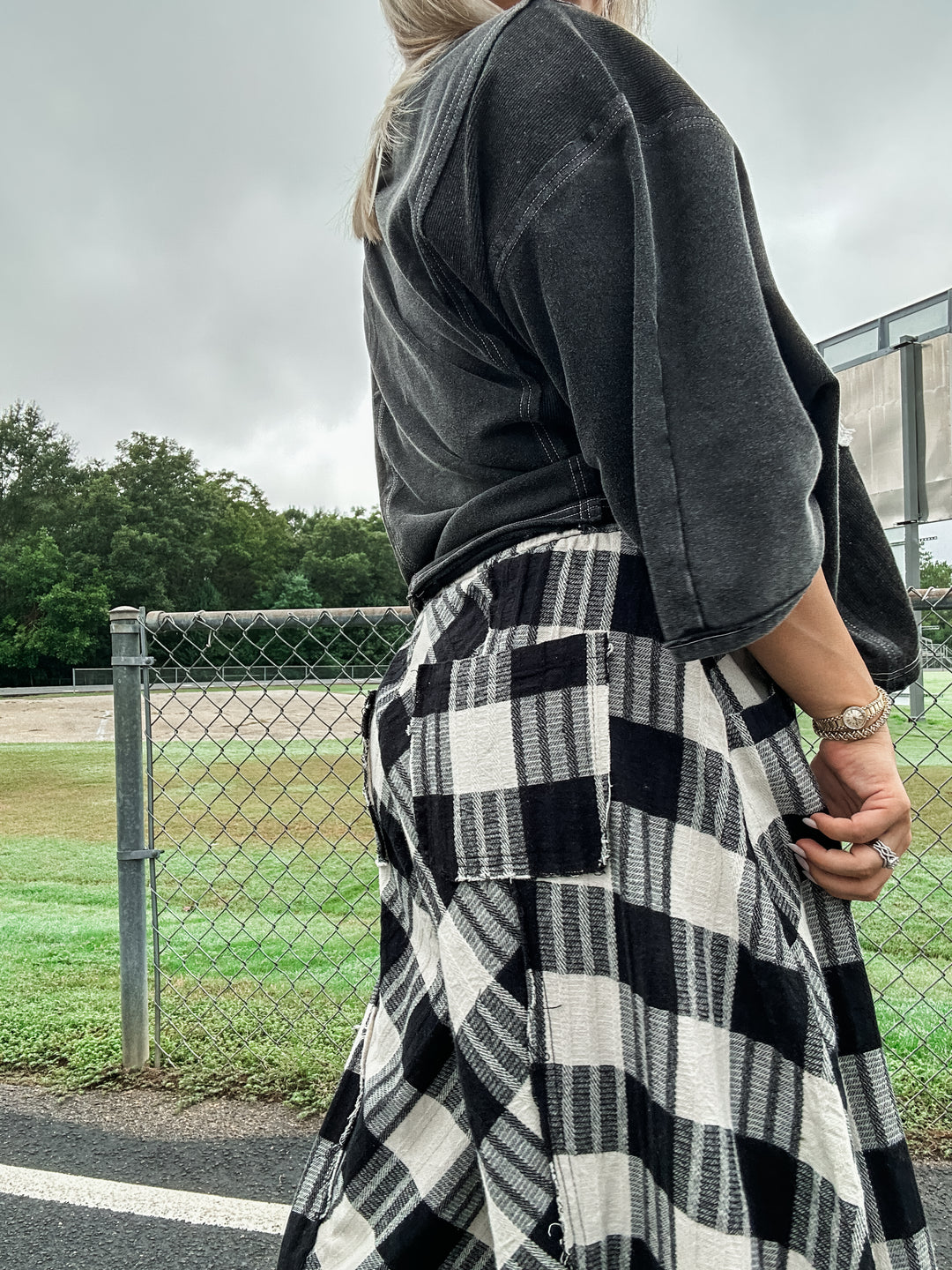 Against the Grain Washed Checkered Pants