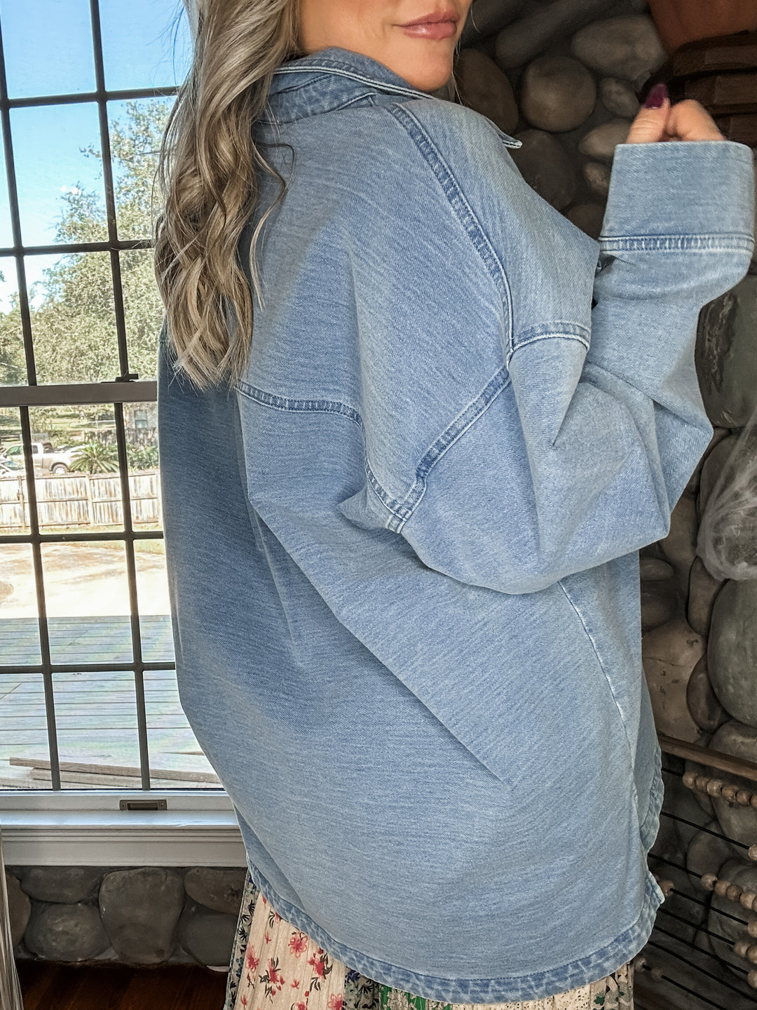 Broken in Blues Shacket