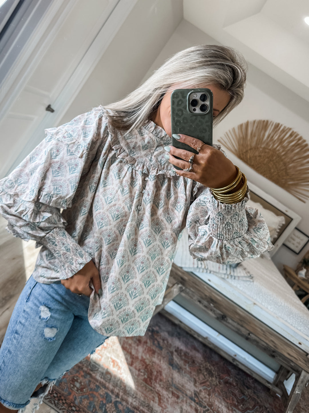 All the Right Feels Ruffle Sleeve Blouse