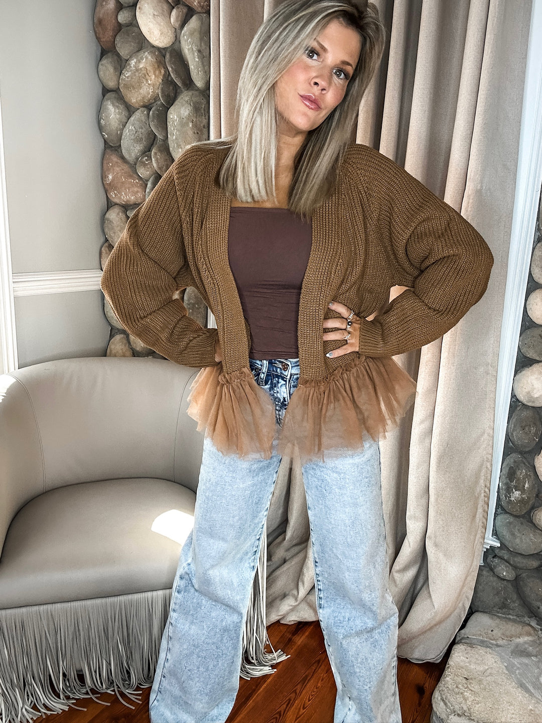 Tulle Twist Cardigan