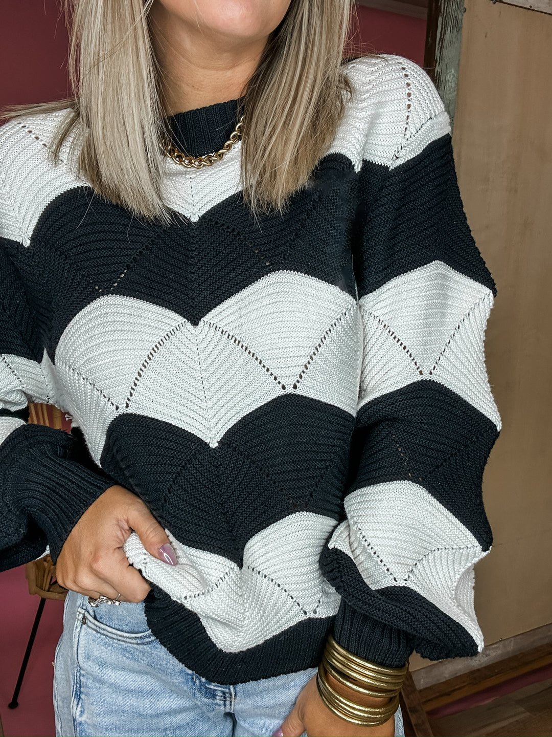 Ripple Knit Stripe Sweater DOORBUSTER