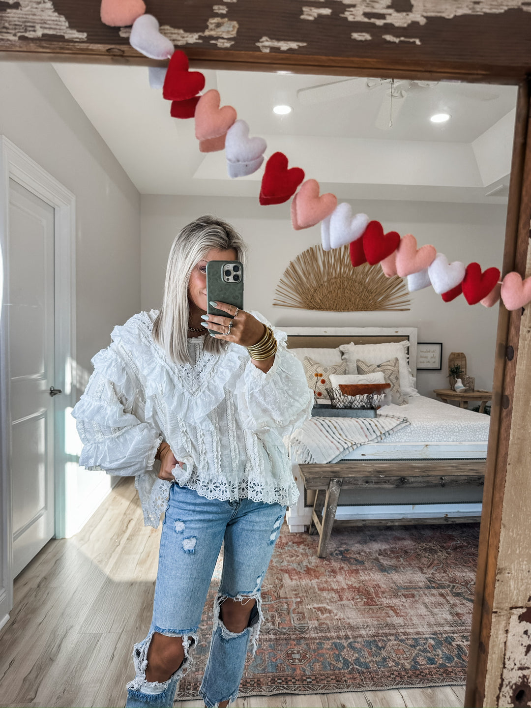 Statement Stitch Lace Top - Ivory