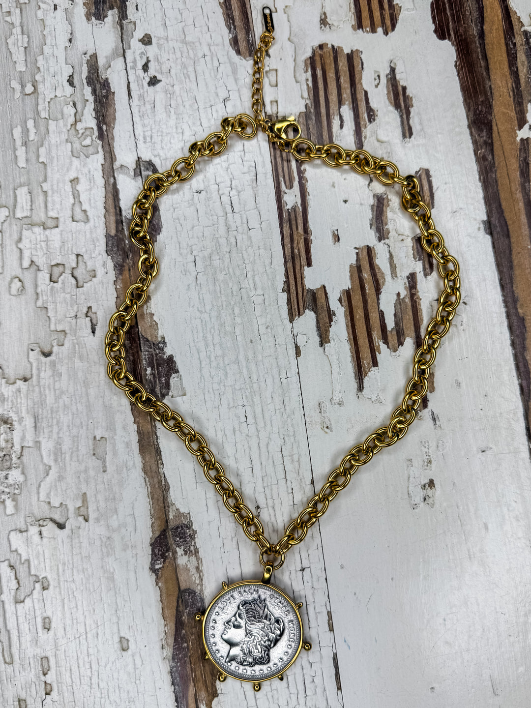 Two Toned Coin Necklace