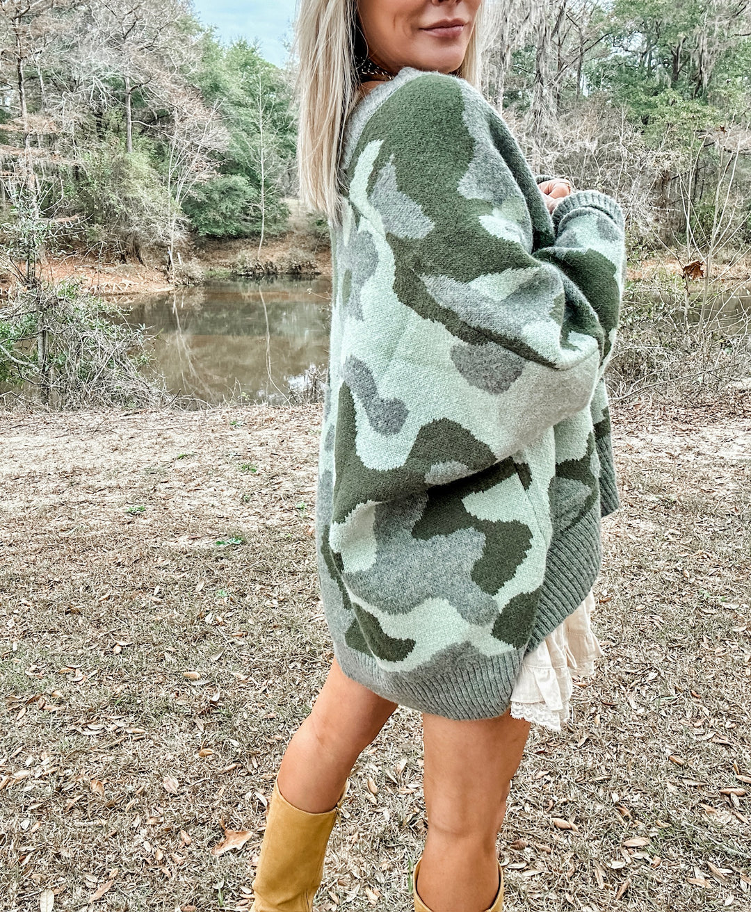 Camo Comfort Oversized Cardigan