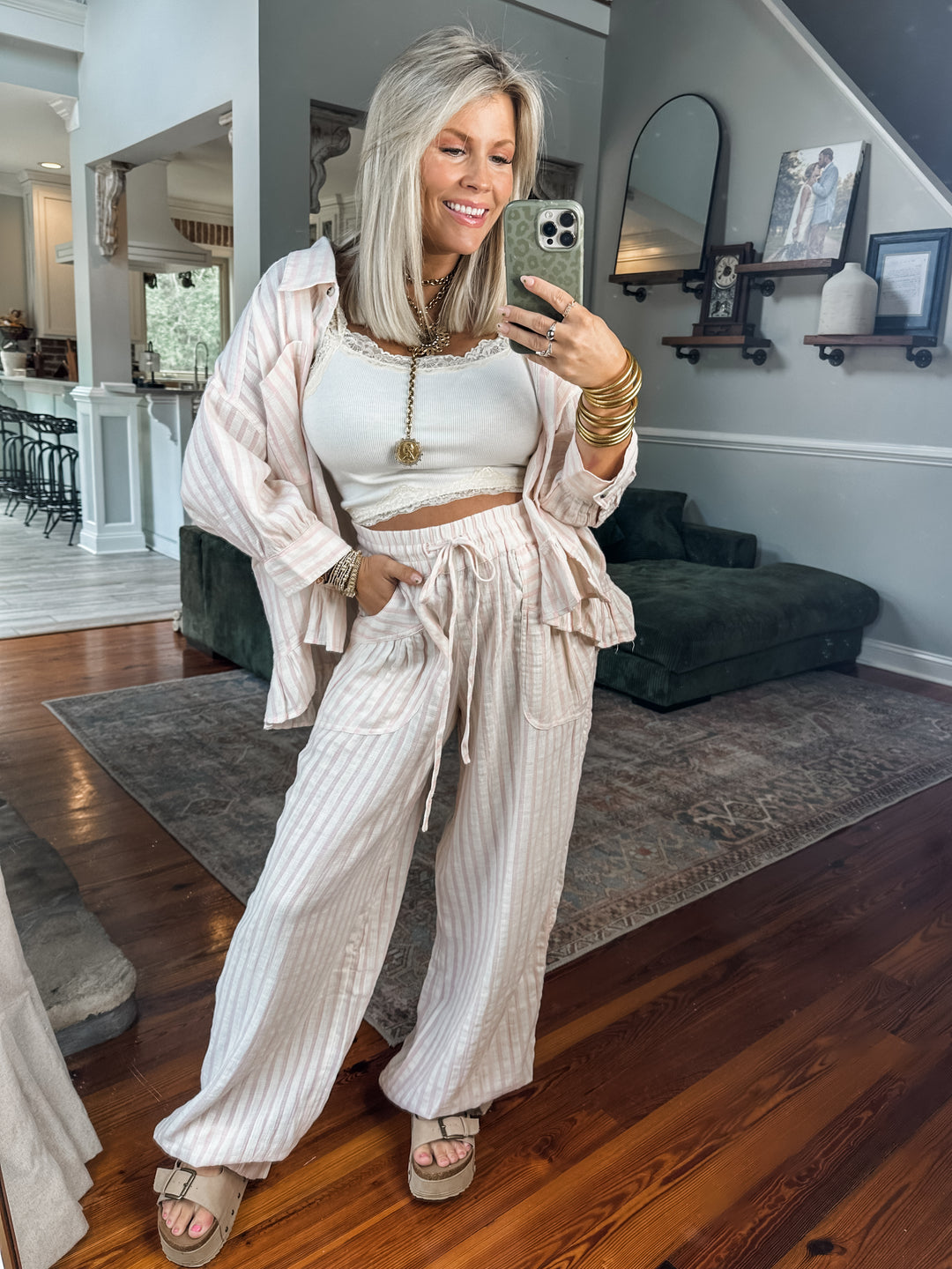 Calm Current Stripe Set - Pink