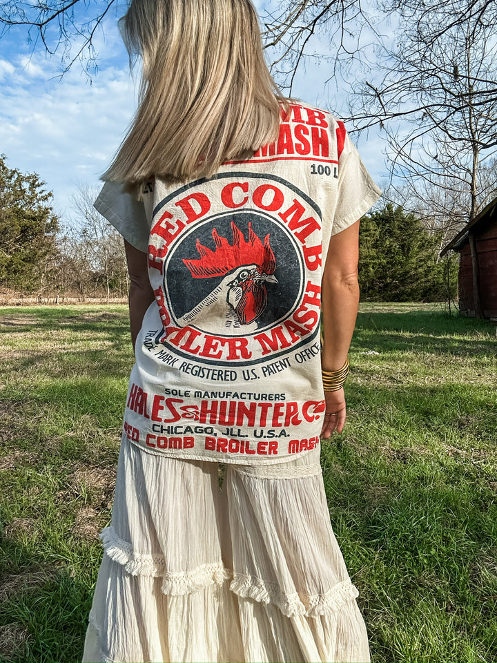 Rooster Round Neck Top