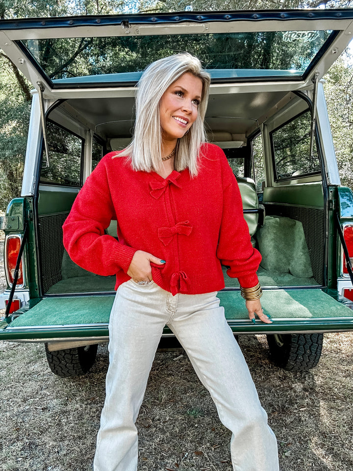 Santa Baby Bow Front Sweater