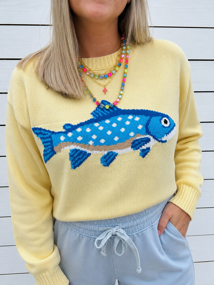 Catch of the Day Sweater - Butter Yellow