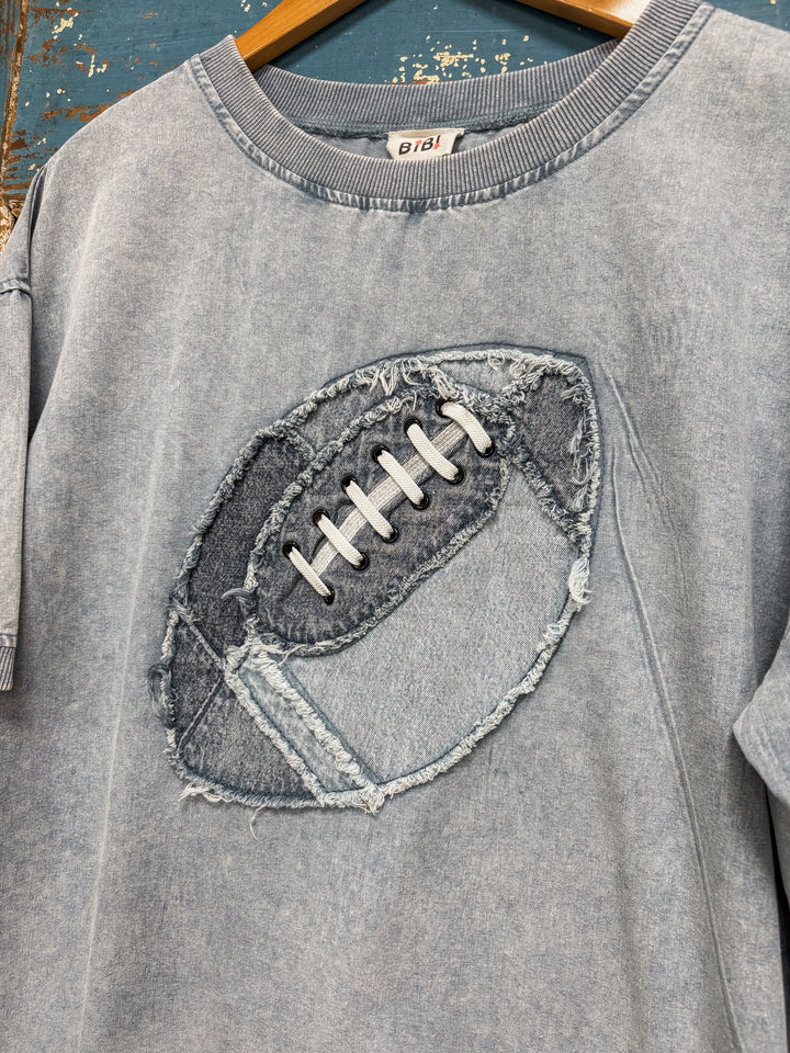 The Home Team Denim Wash Football Top