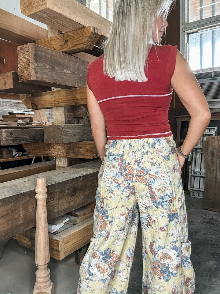 Memory Lane Floral Denim Bottoms