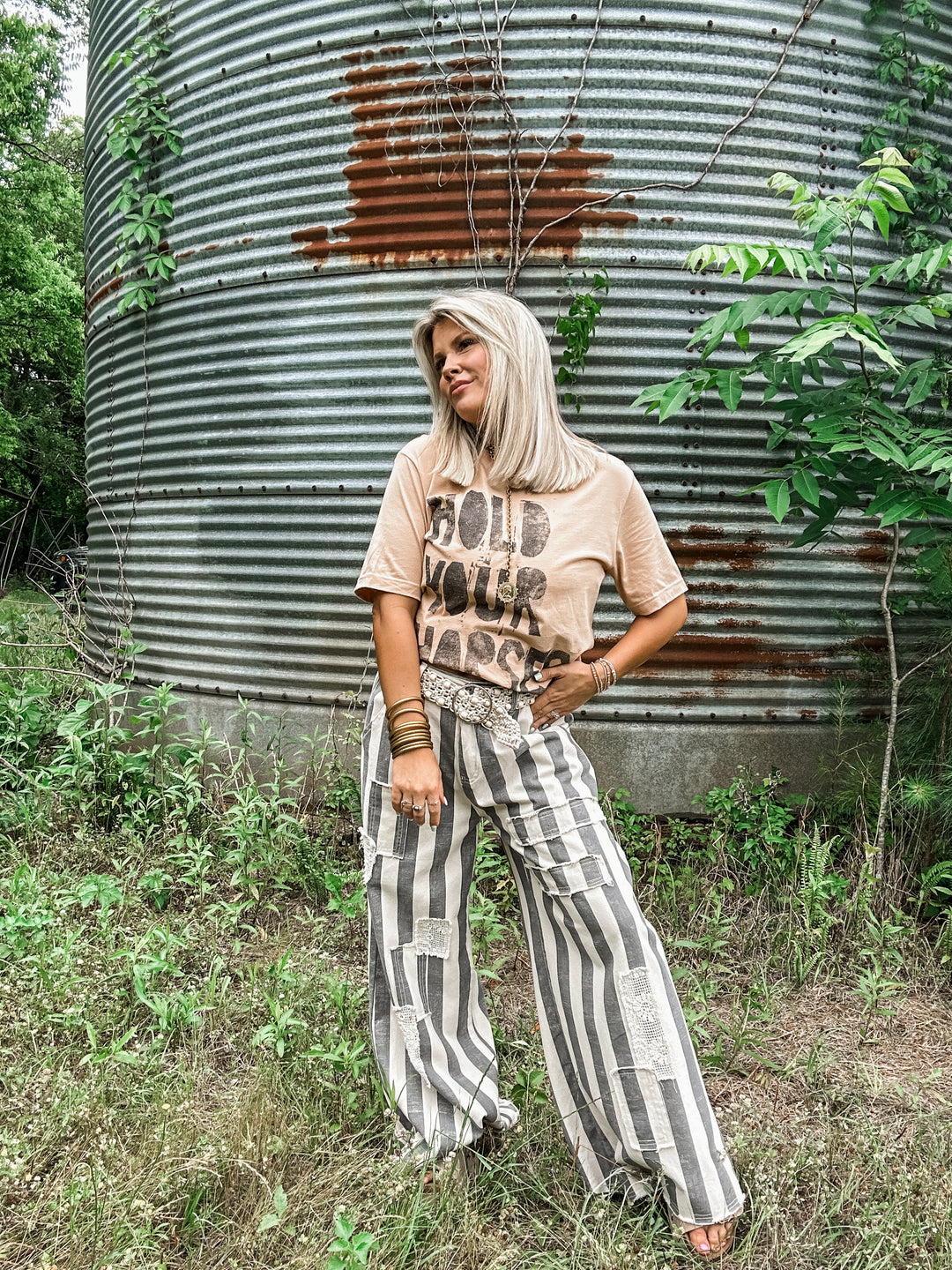 Elevated Edge Charcoal Stripe Bottoms