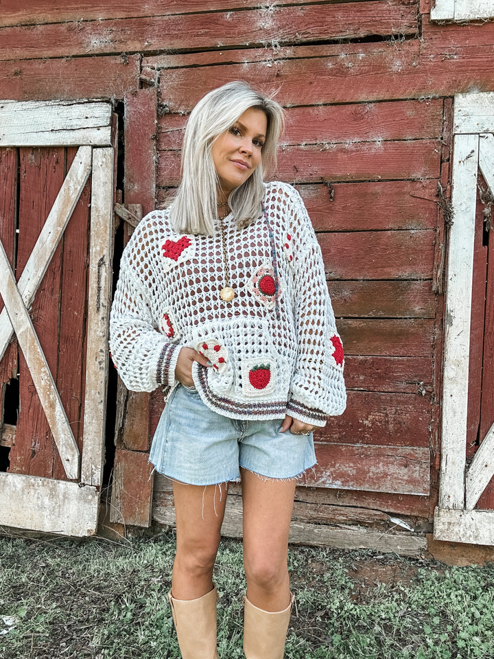 Strawberry Fields Knit Top