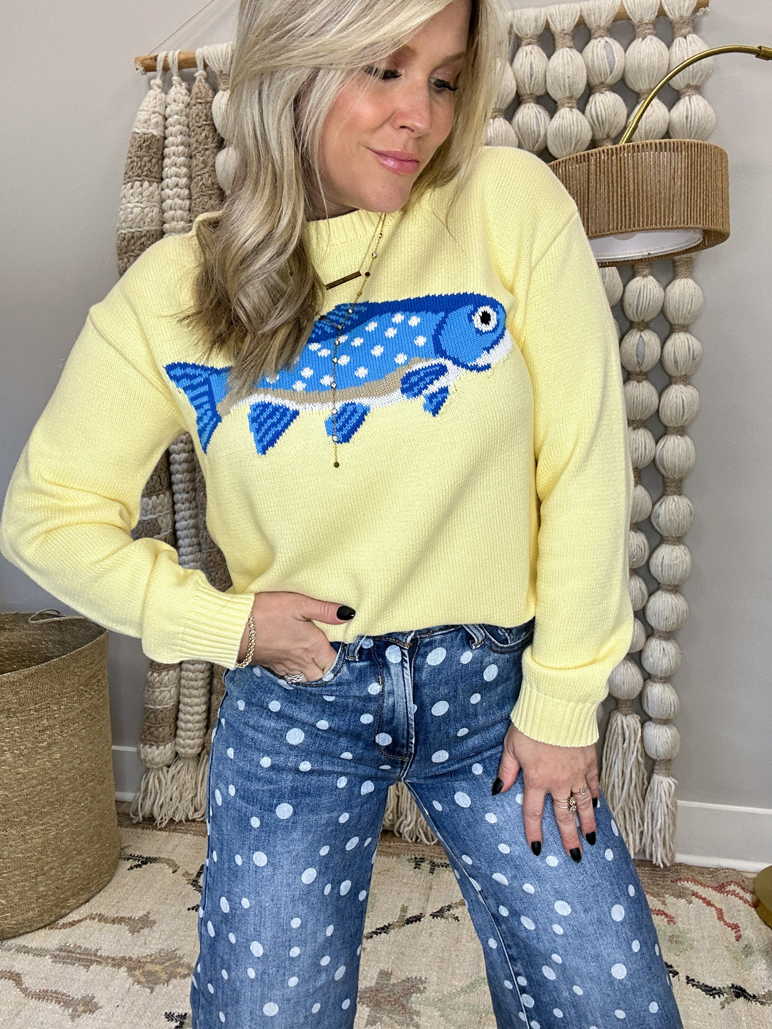 Catch of the Day Sweater - Butter Yellow