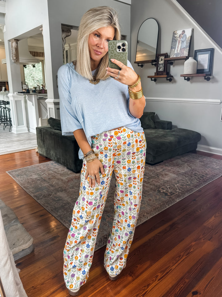 Mod Moment Floral Print Wide Leg Pants