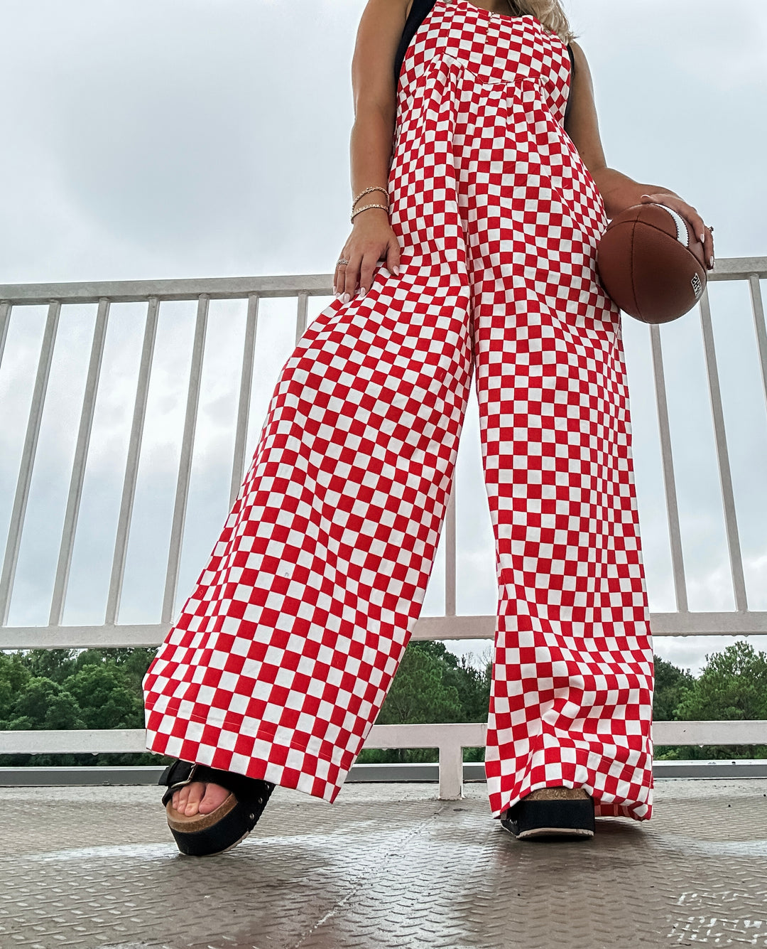 Seeing Red Plaid Overalls