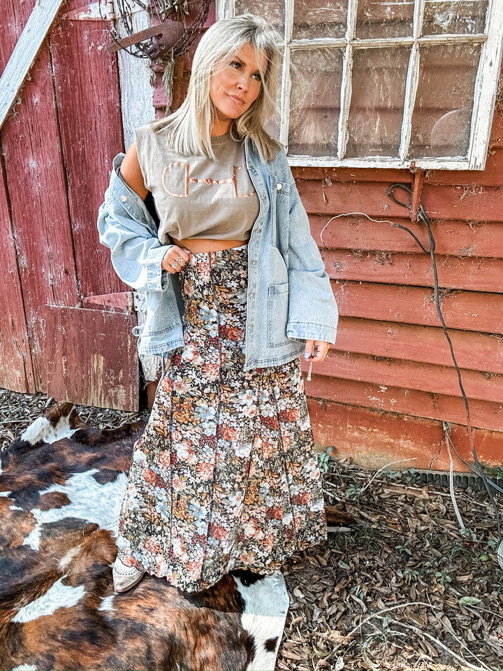 Vintage Soul Floral Maxi Skirt