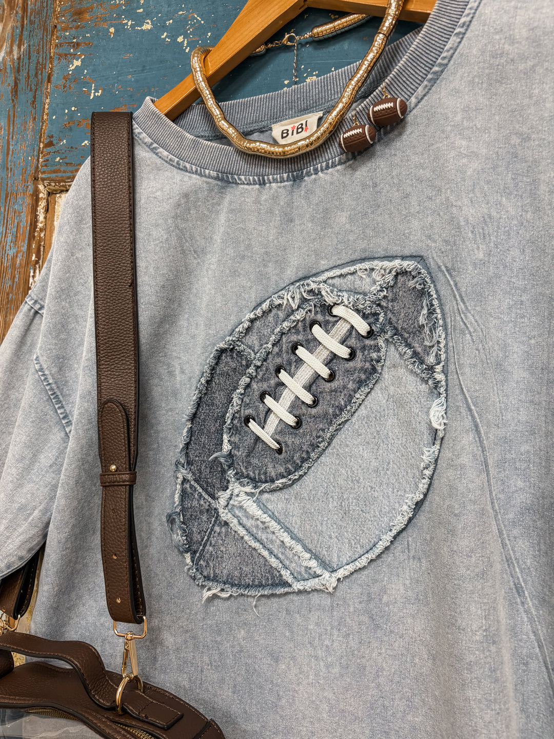 The Home Team Denim Wash Football Top