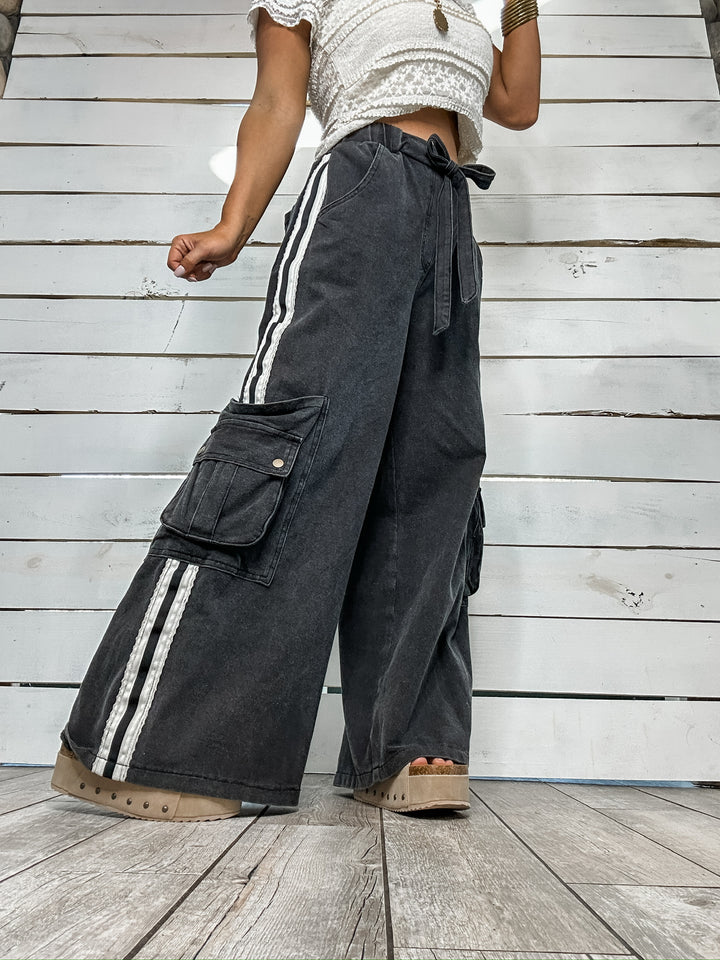 Casual Cut Track Pants - Black