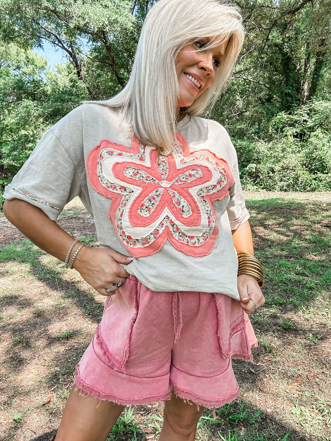 In Full Bloom Patchwork Top