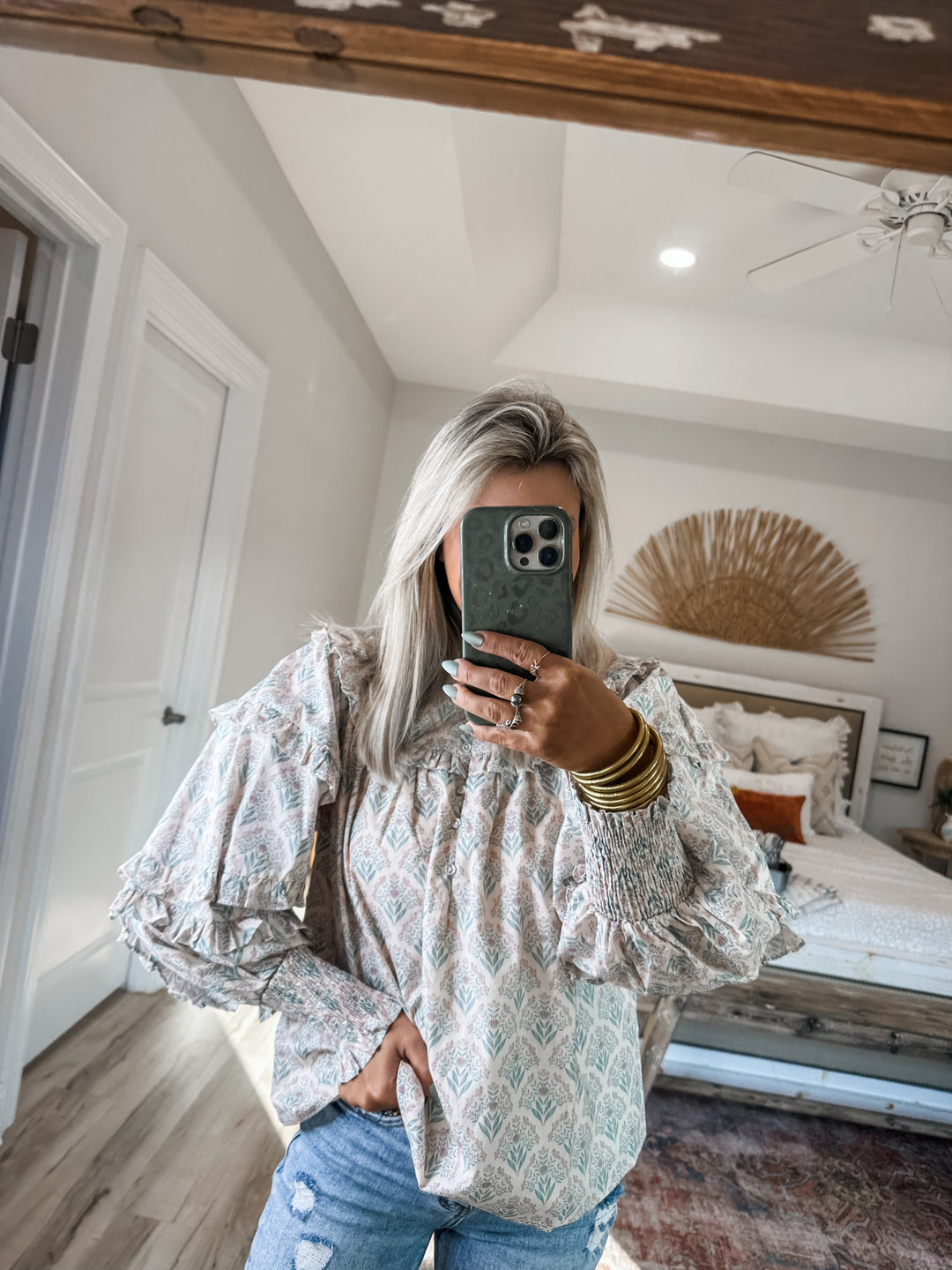 All the Right Feels Ruffle Sleeve Blouse