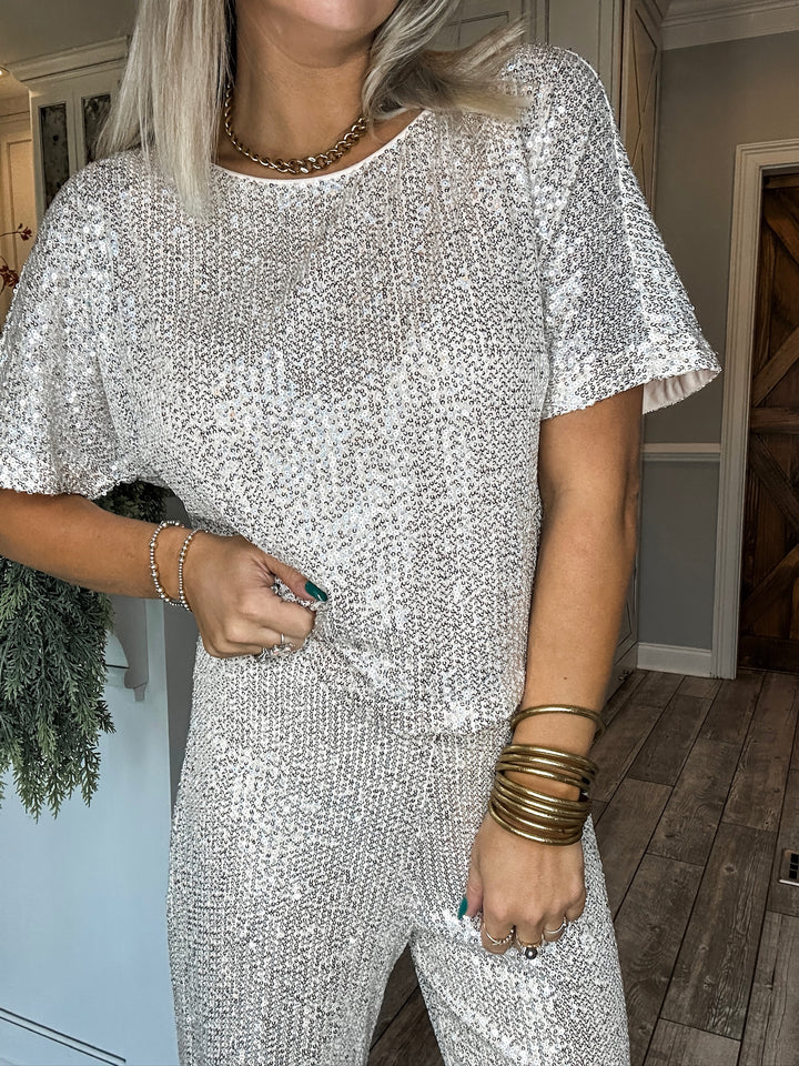 Champagne Toast Sequin Top