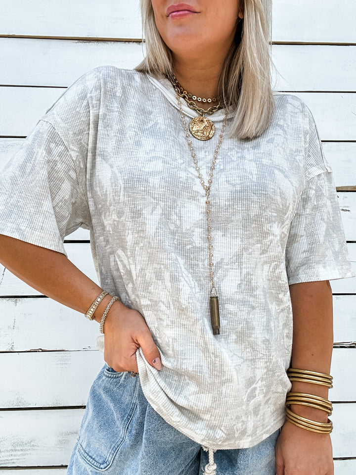 Roam Free Ribbed Camo Top