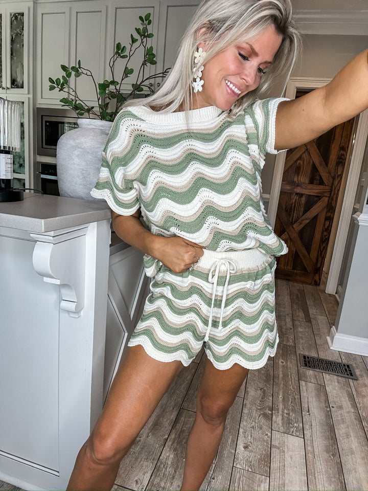 Raffia Flower 3 Drops Earrings