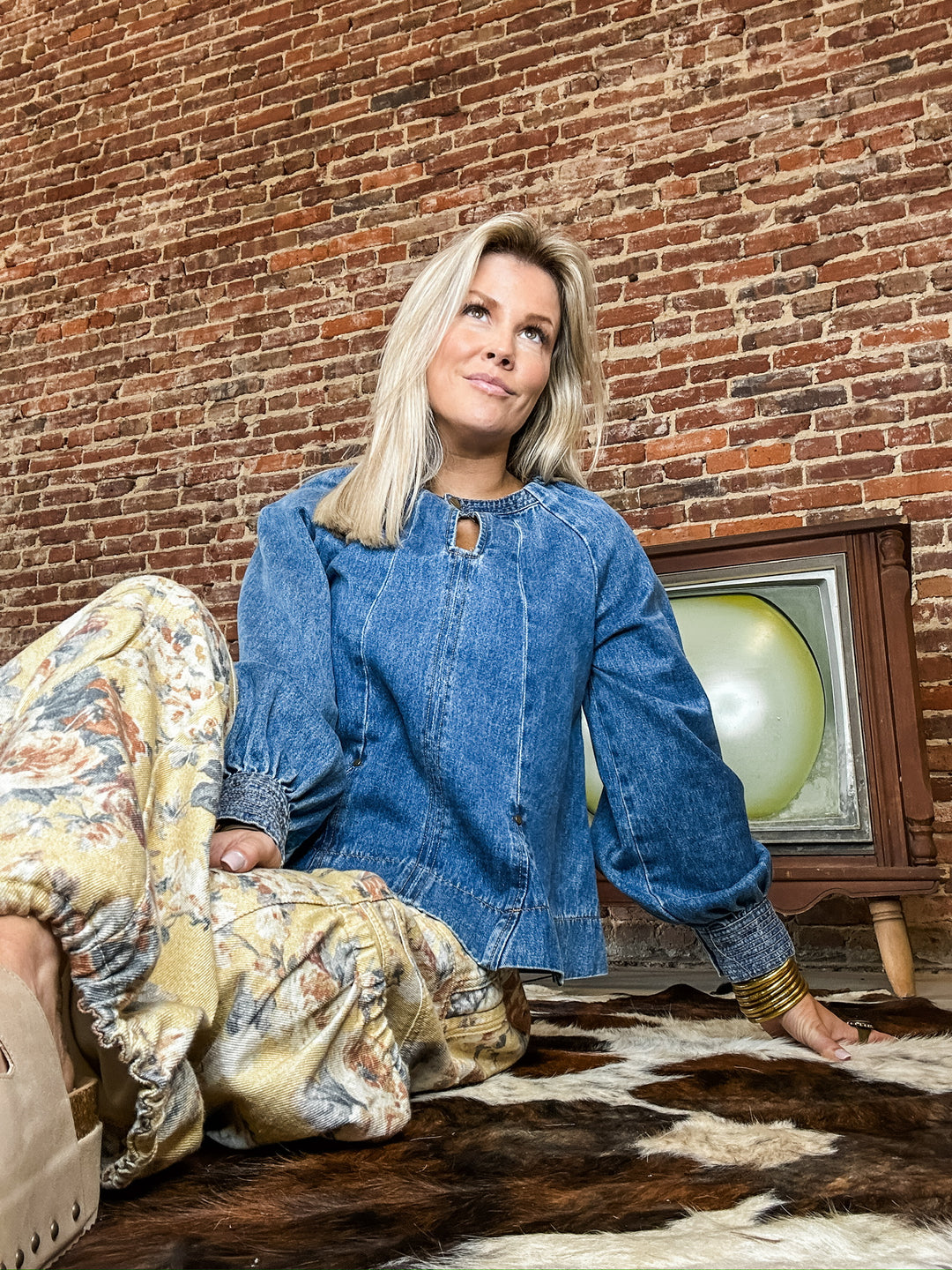 Modern Flare Denim Top