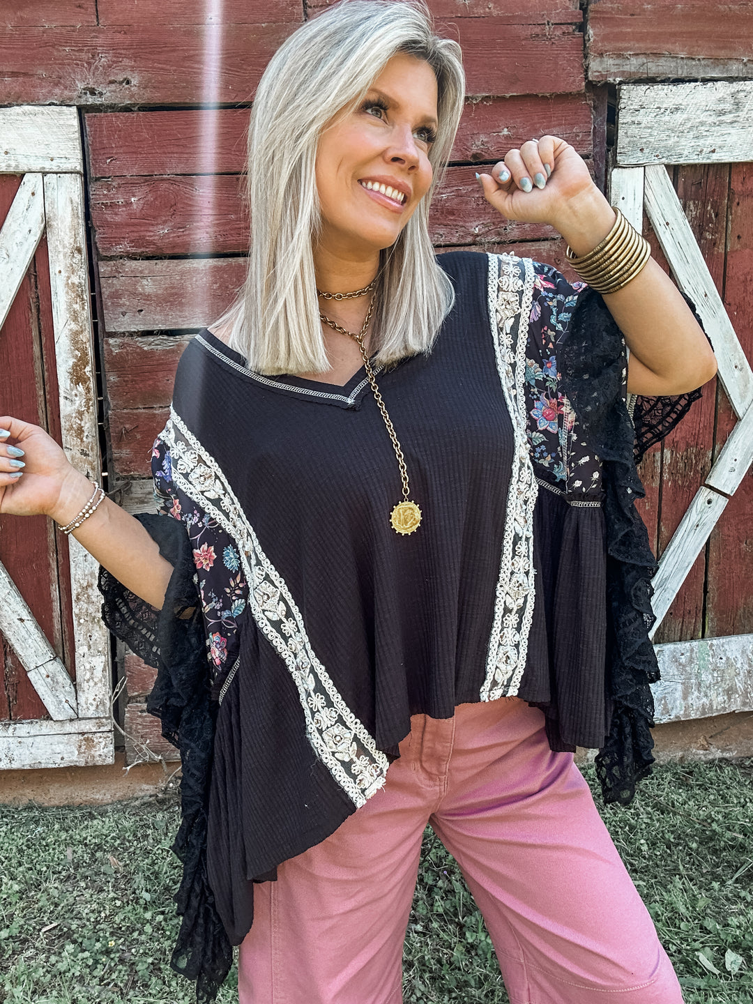 The Contrast Charm Top