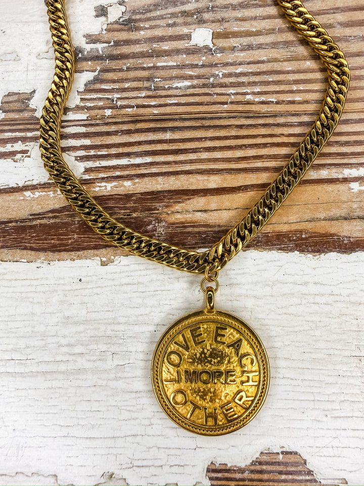 Love Each Other Coin Necklace